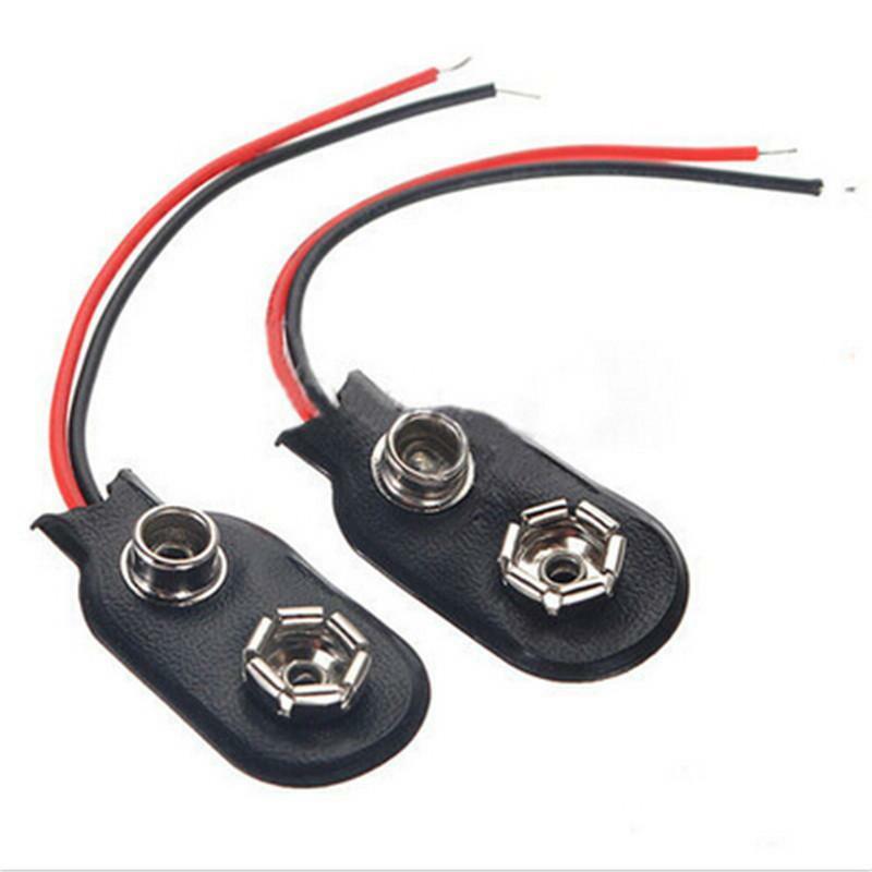10pcs/Lot Black Snap on 9V 9 Volt Battery Clip Connector Soft Shell Buckle   Gy