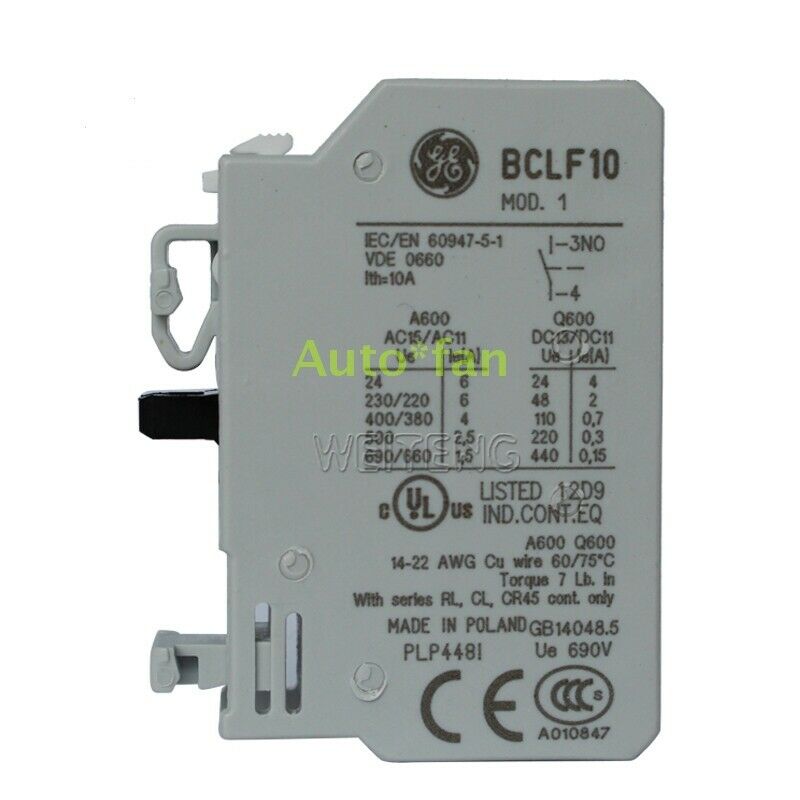 1NO Normally Open Brand New GE BCLF10 Auxiliary Contact Unit