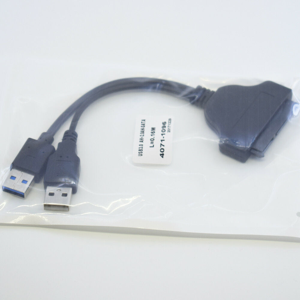 1pc 0.16m USB 3.0 A Male + USB 2.0 A Male To SATA 3Gbps Y Splitter Adapter Cable