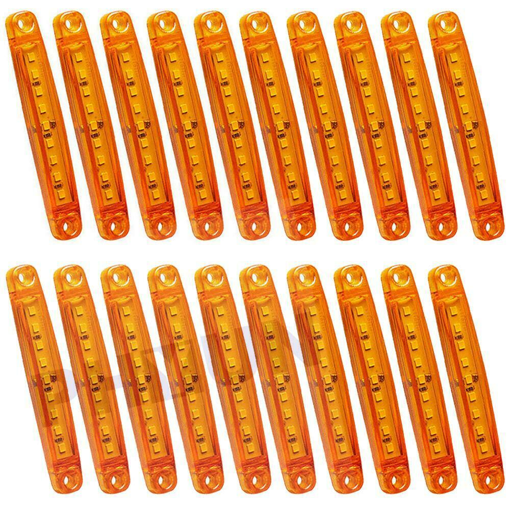 20PCS Amber 9 SMD LED Side Marker Tail Light Clearance Lamp Truck Trailer 12V