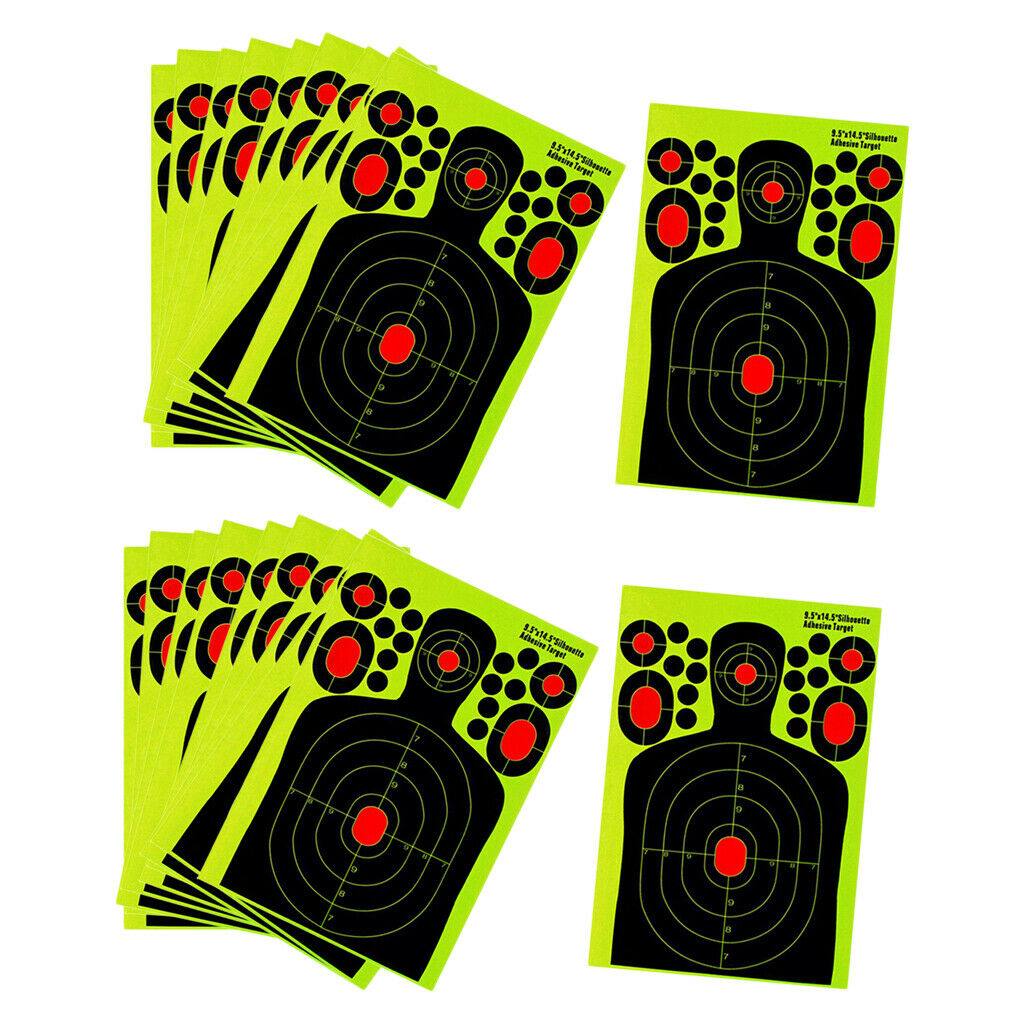 20 Pieces Self-Adhesive Shooting Targets Reactive Splatter Glow Fluorescent