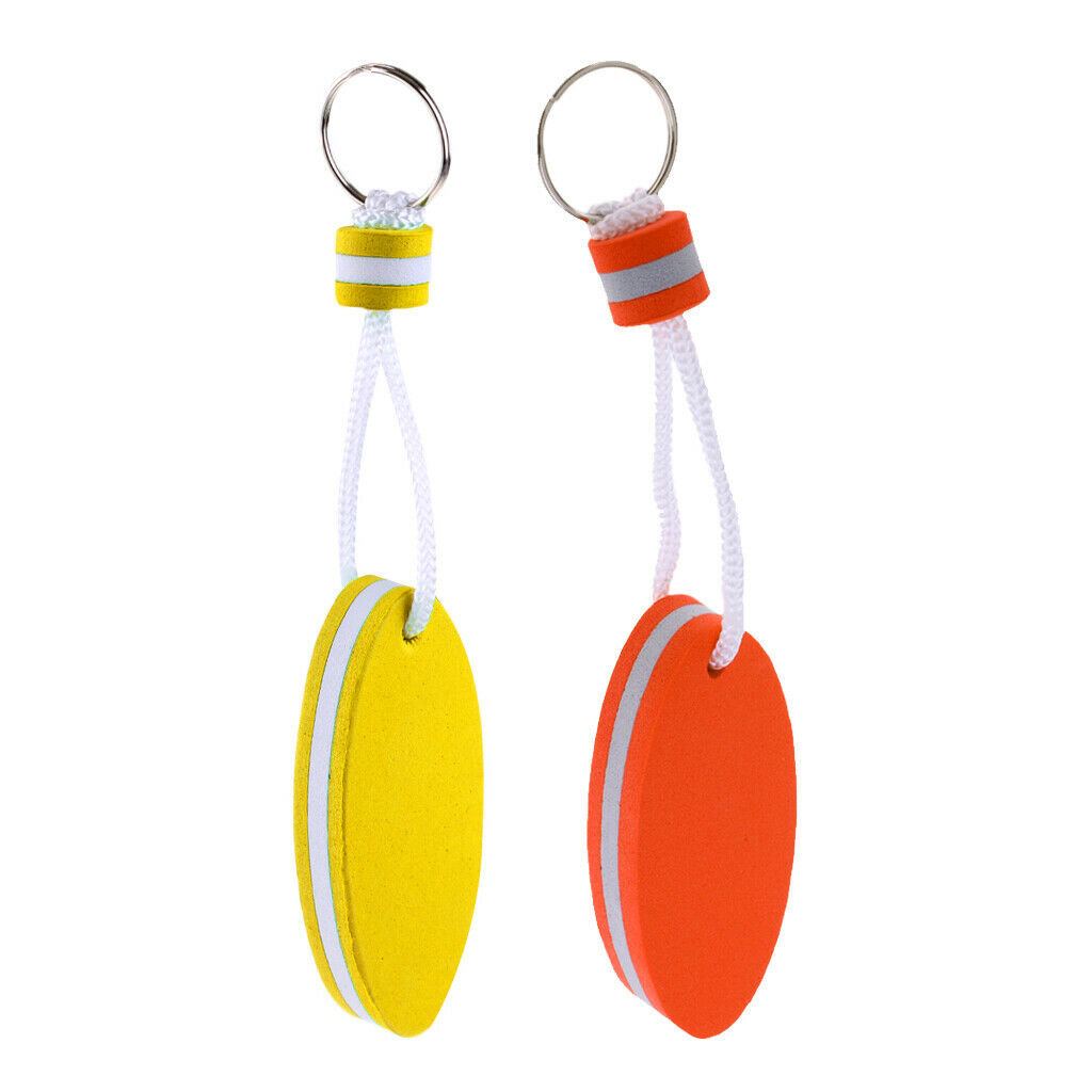 2Pcs EVA Foam Floating Key Ring Keychain Buoyant Safety Boat Rafting 80x35mm