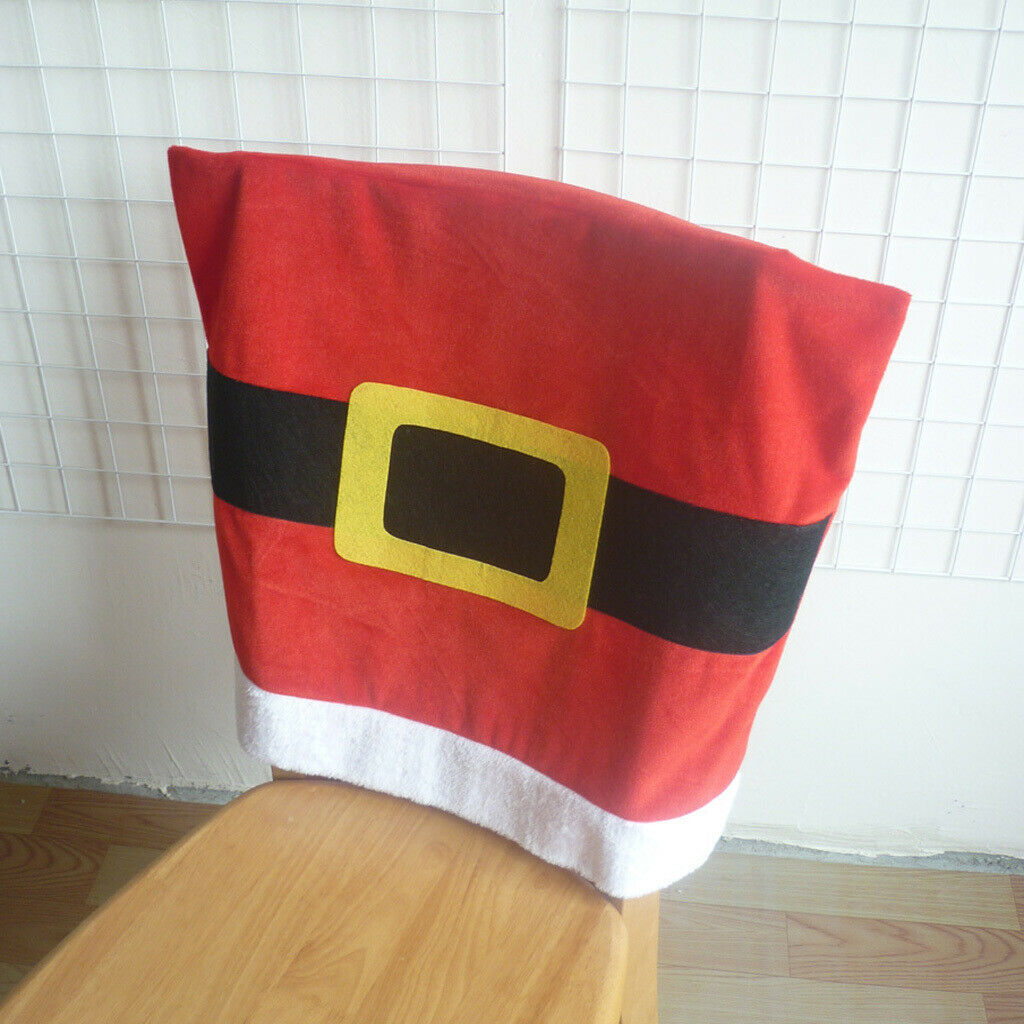 Festive Christmas Belt Chair Back Cover Xmas Dinner Banquet Kitchen Table Party