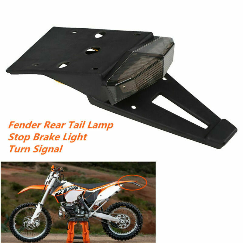 Universal Smoke Lens Motorcycle Fender Lamp LED Brake Stop Rear Tail Turn Light