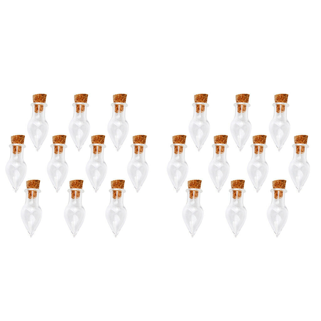 20pcs  Empty Glass Bottle Jar Vials Perfume Cork Charm DIY Pendant Craft