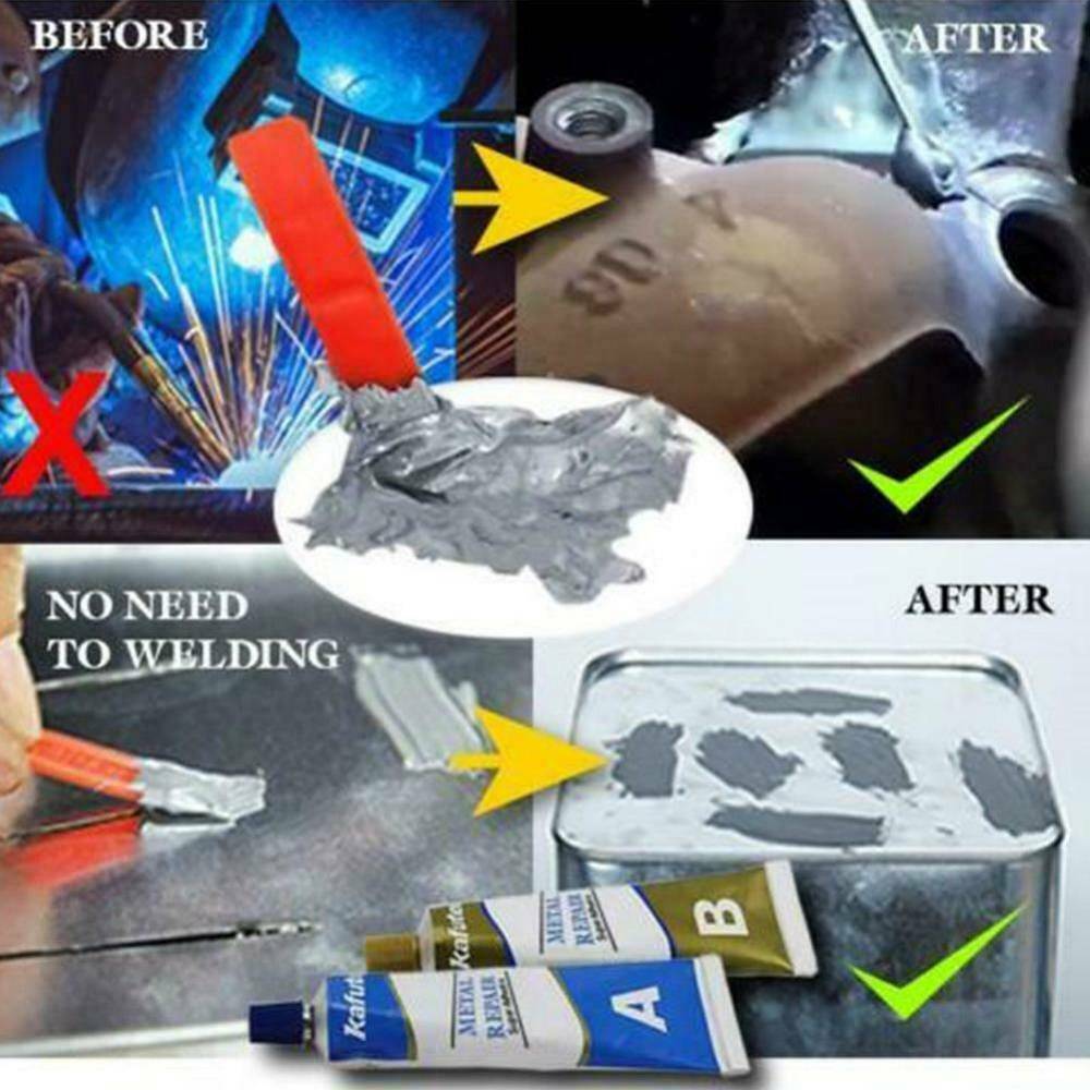 2 Packs Industrial Heat Resistance Cold Weld Metal Repair Paste Gel Tools Useful