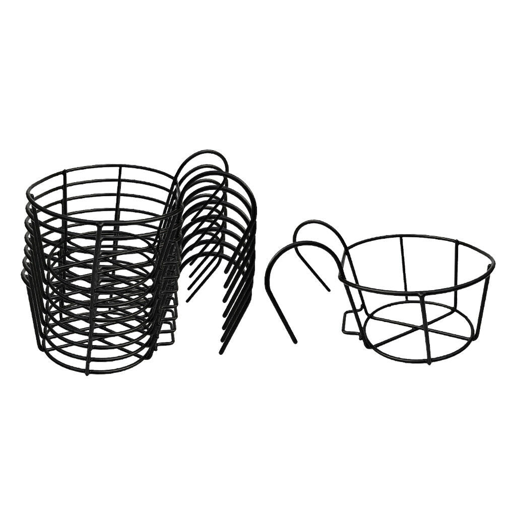 8Pieces Durable Metal Hanging Rail Flowerpot Holder Planter Pot Container