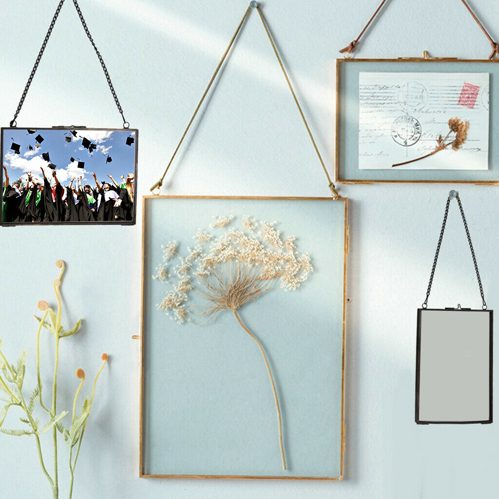 2Pcs Double Sided Glass Hanging Picture Photo