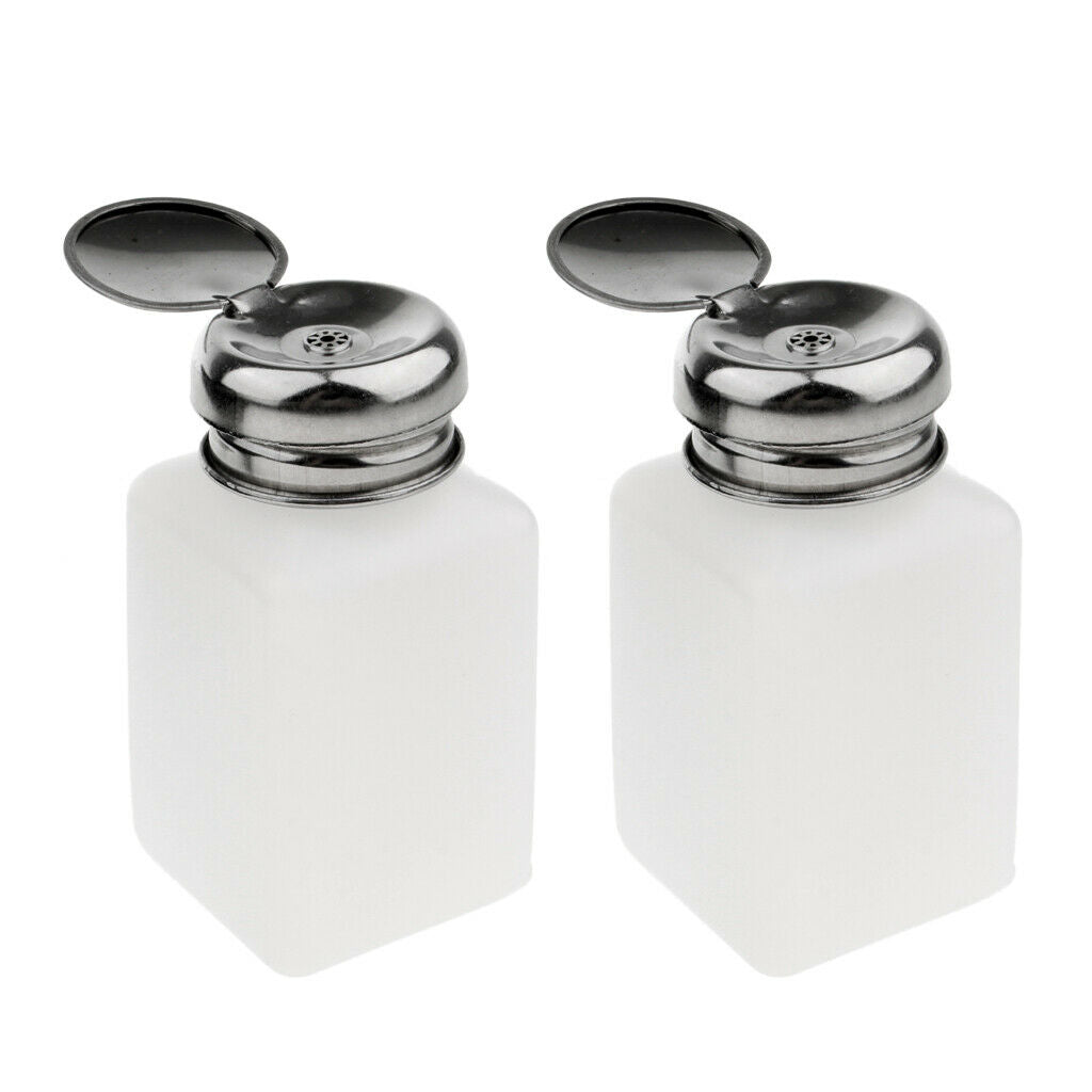 2X 2 Pcs Nail Polish Remover Pump Dispenser Press Bottle Empty Container  200ml