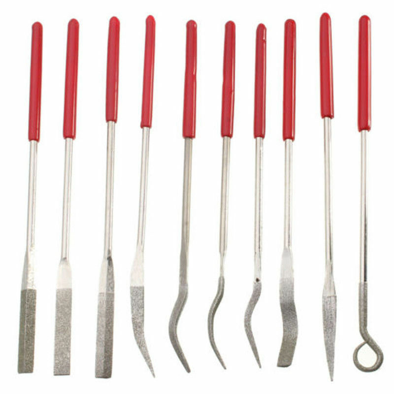 10Pcs Diamond Coated Riffler File Mechanical Watch Jewelry Files Tool Set 140mm