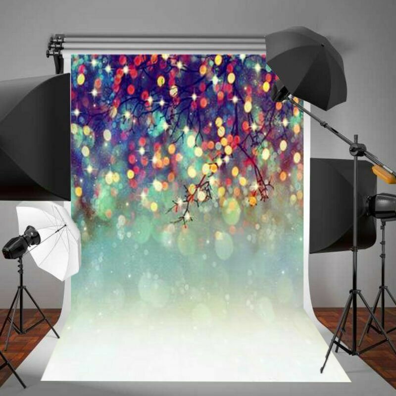 5x7FT Merry Christmas Glitter Tree Photography Background Vinyl Photo Backdrop
