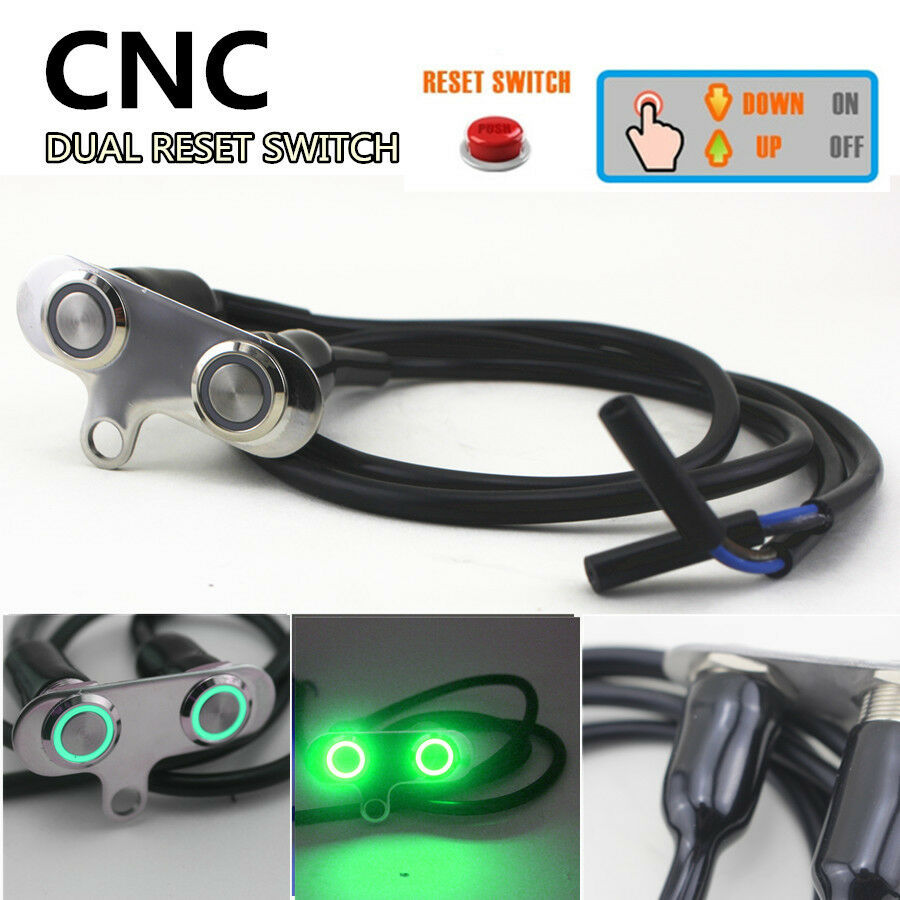 Universal Motorcycle Horn Engine Start Kill Dual Button LED Self-return Switch