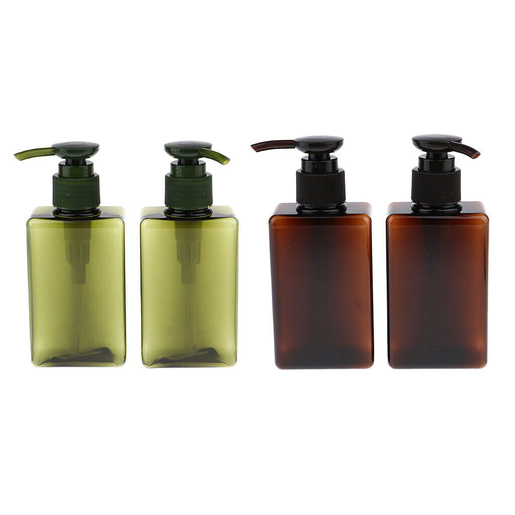 5-Ounce Plastic Bottles w/Lotion Pump, 4 Pcs Shampoo Dispenser, Refillable