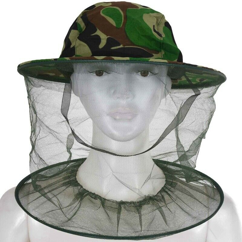 Camouflage Patten Beekeeper Hat Beekeeping Face  C8G3