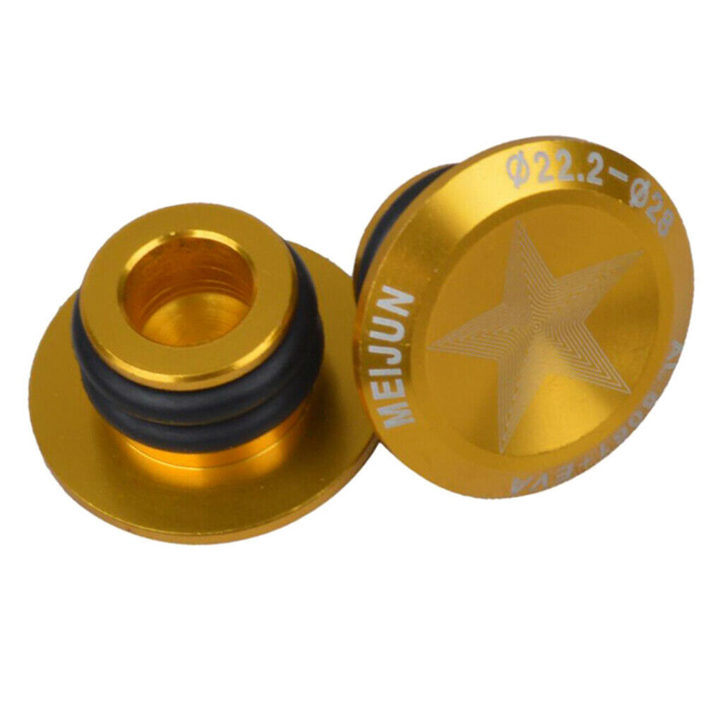 1 Pair Aluminum Alloy Bicycle MTB Handlebar Bar End Plugs Caps Set Golden