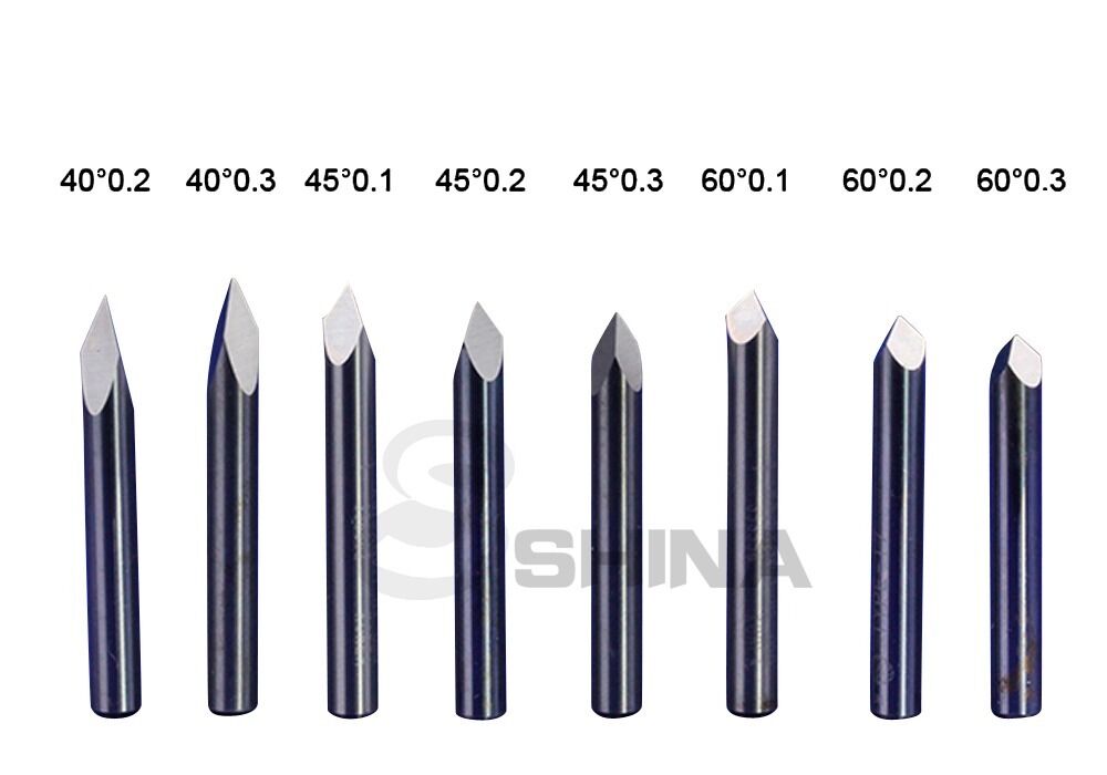 5x 90° 6mm SHD 0.2mm CED Carbide Pyramid Engraving Bits CNC Router Tool