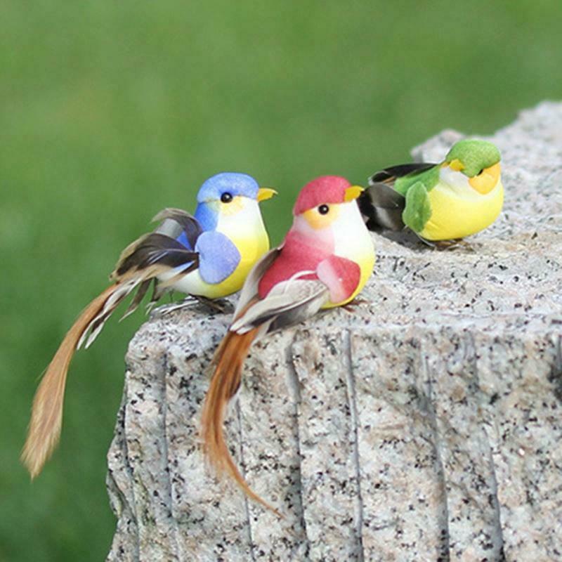 12 Pcs Feather Bird Artificial Simulation Foam Wedding Party Garden Decoration