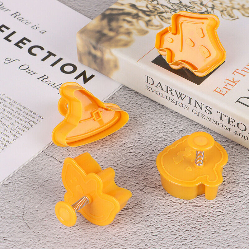 4pcs Halloween Cookie Mould DIY Baking Mould Cookie Cutters For Kitchen T.l8