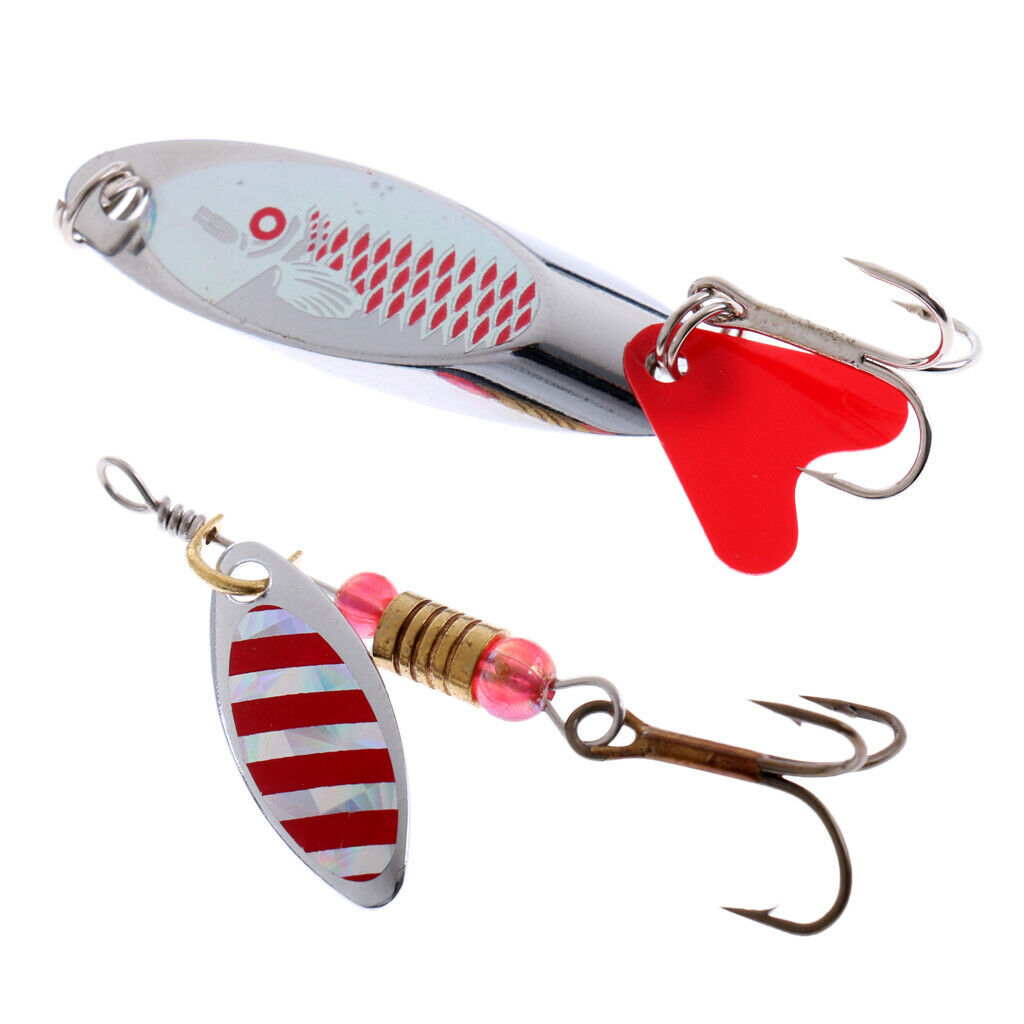 35pcs Fishing Lure Set Kit Spoon Lure Spinnerbait Worm Hooks with Tackle Box