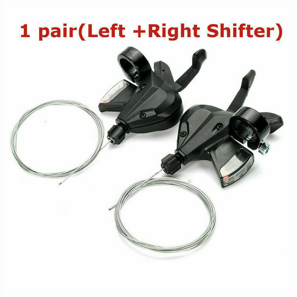 2Pcs 24 Speed MTB Mountain Bike Thumb Gear Shift Lever Set (3L&8R)