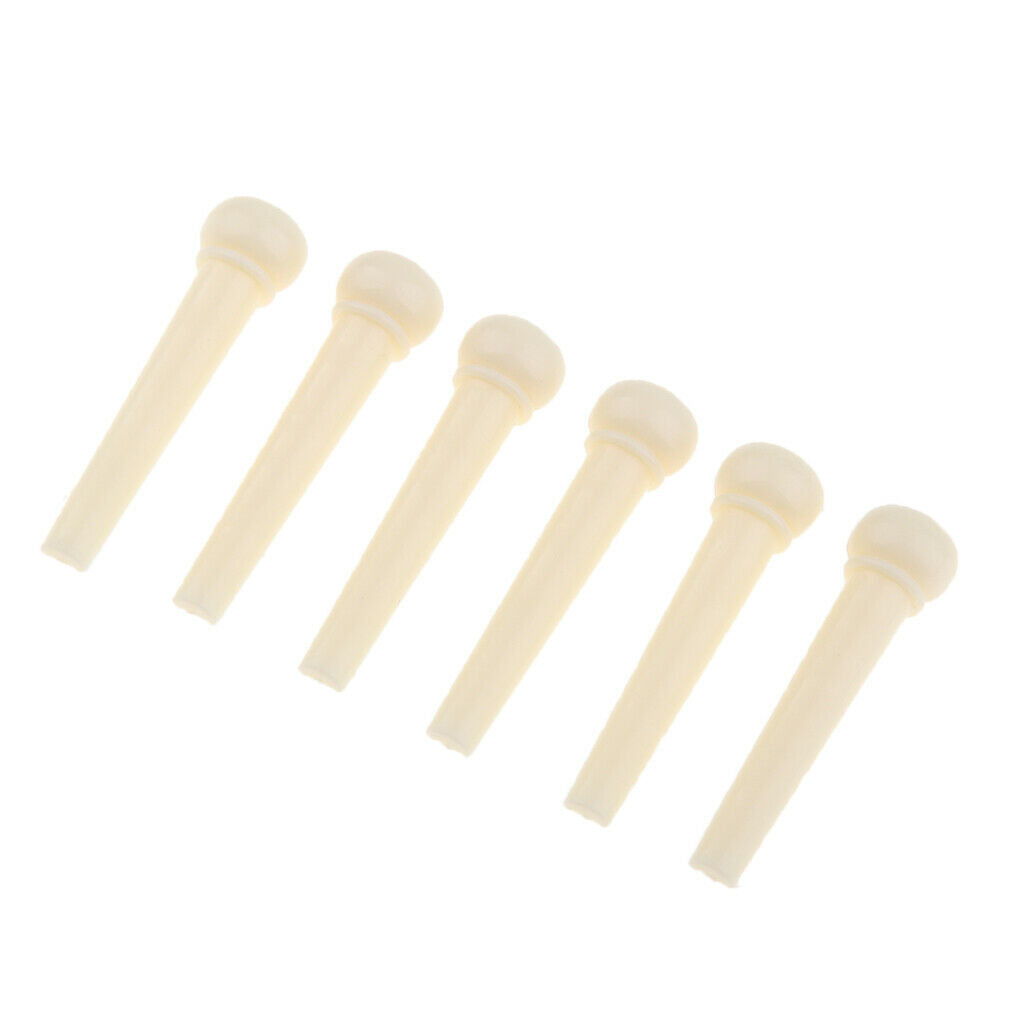 6 Pieces Guitar Bridge Pins,Folk Acoustic Guitar Plastic String Nails for Music