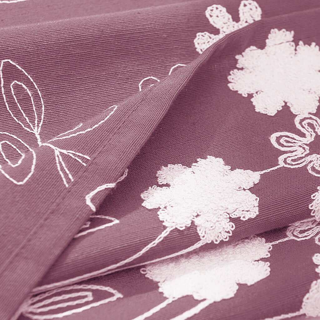 Floral Window Curtain Semi-Sheer Kitchen Curtain Tier Purple - 74x61cm