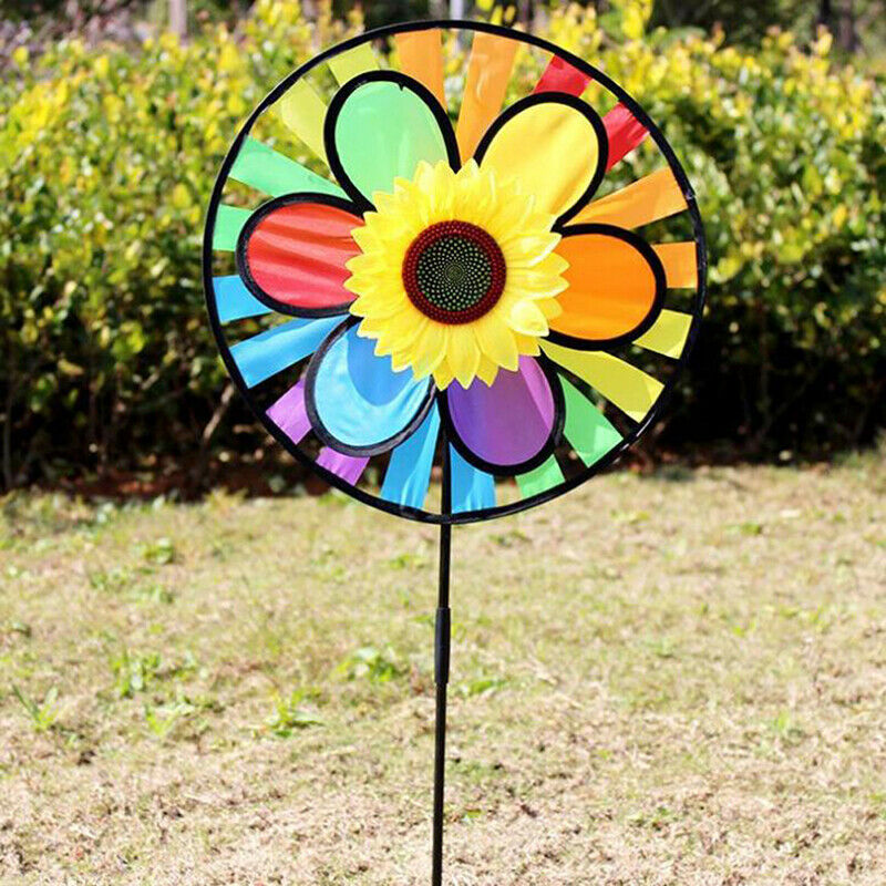 Colorful Sunflower Windmill Whirling Wind Spinner Kids Toys Garden Yard D.l8