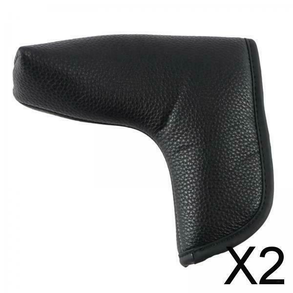 2X Golf Putter Cover Blade Headcover Letters Embroidery Head Cover Pu Leather
