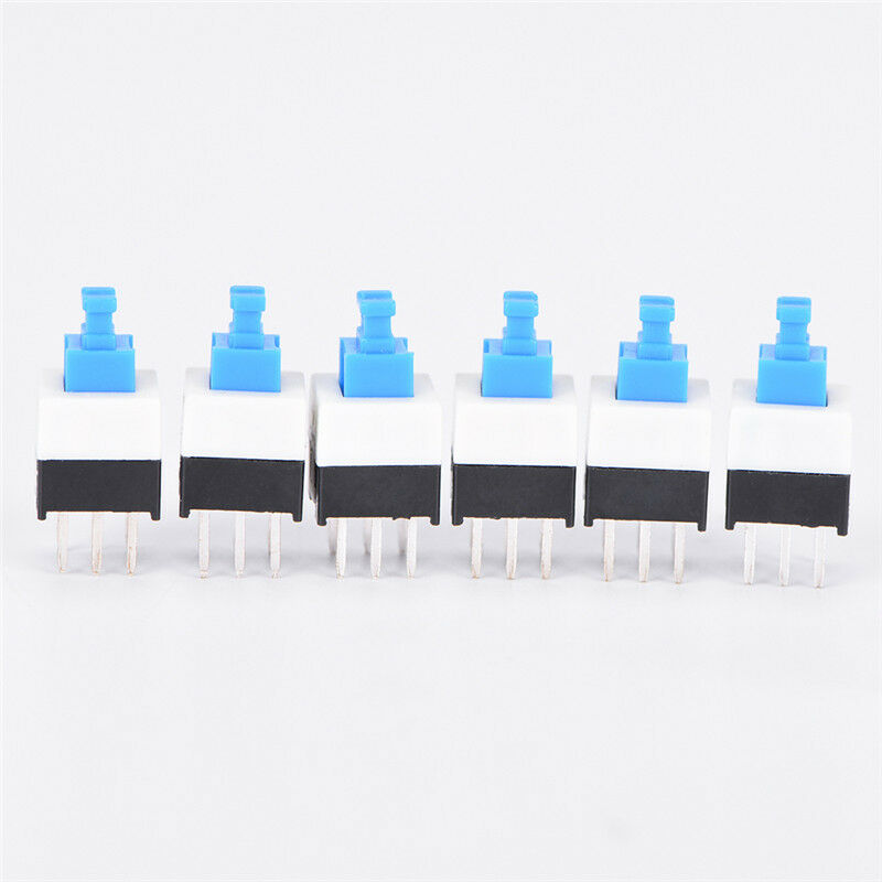 20pcs 7*7mm PCB 6 Pin Push Tactile Power Micro Switch Self Lock On/Off 2018、J DD