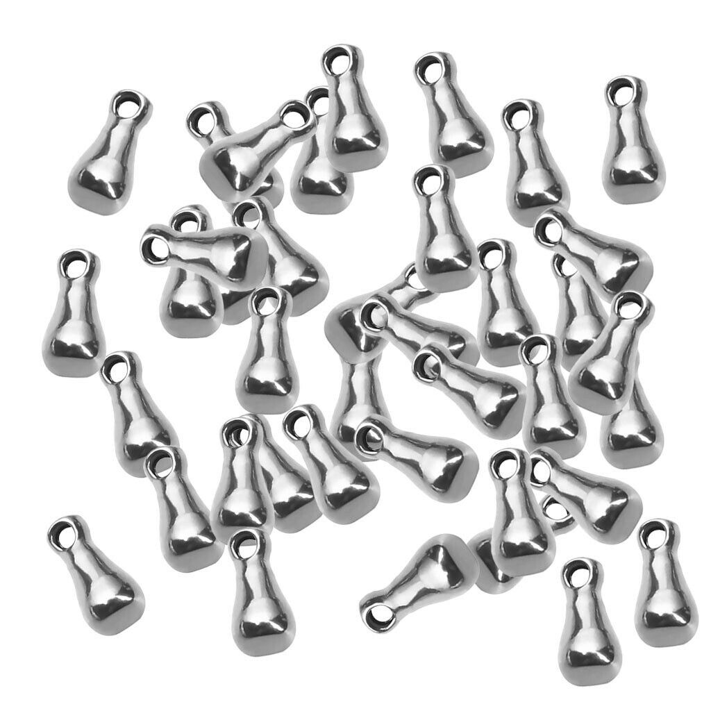 50Pcs Stainless Steel NECKLACE EXTENDER CHAIN END DROP BEAD JEWELRY FINDINGS