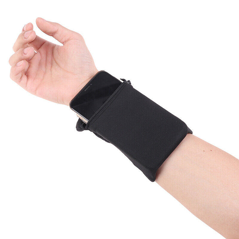 Travel Black Wrist Wallet Pouch Portable Pocket Key Zipper Sport Wrist Be.l8
