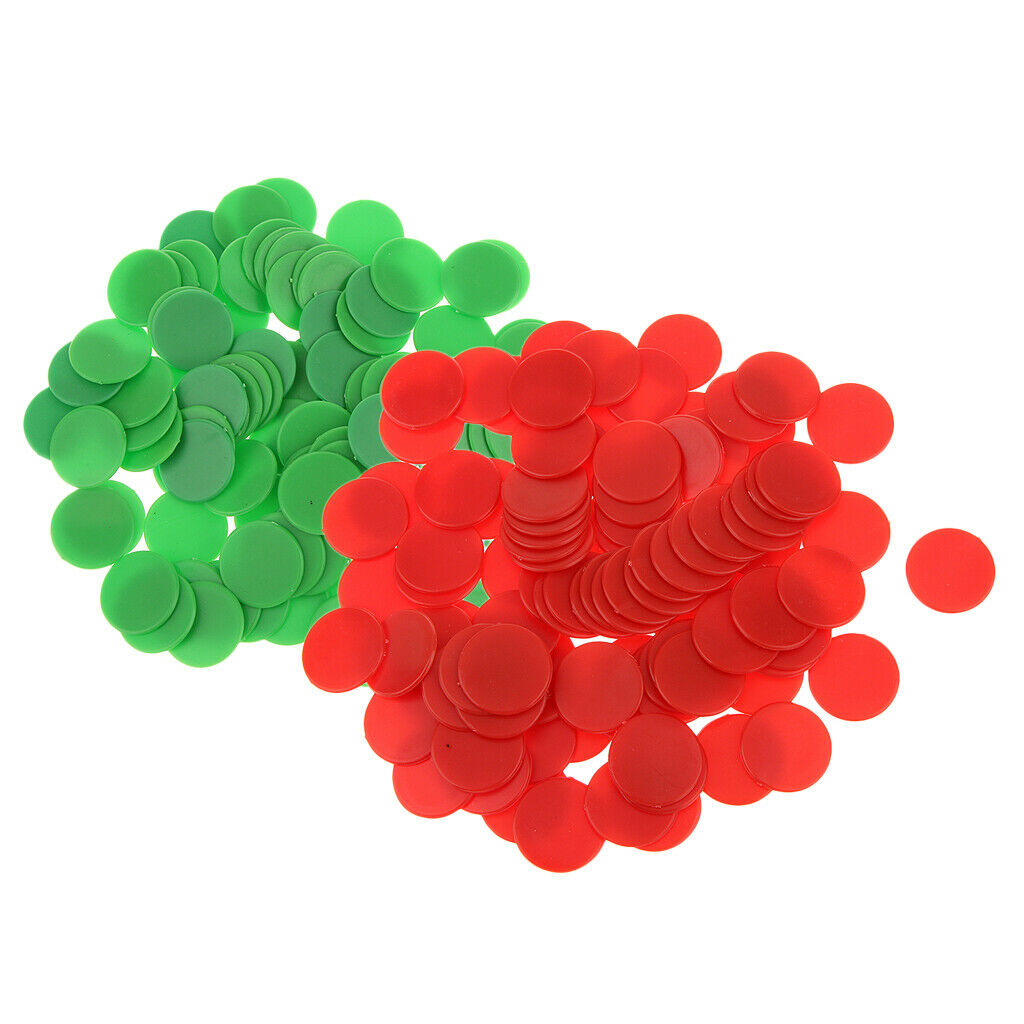 200PCS Plastic Board Game Counters Game Chip Kid Numeracy Teaching Red Green
