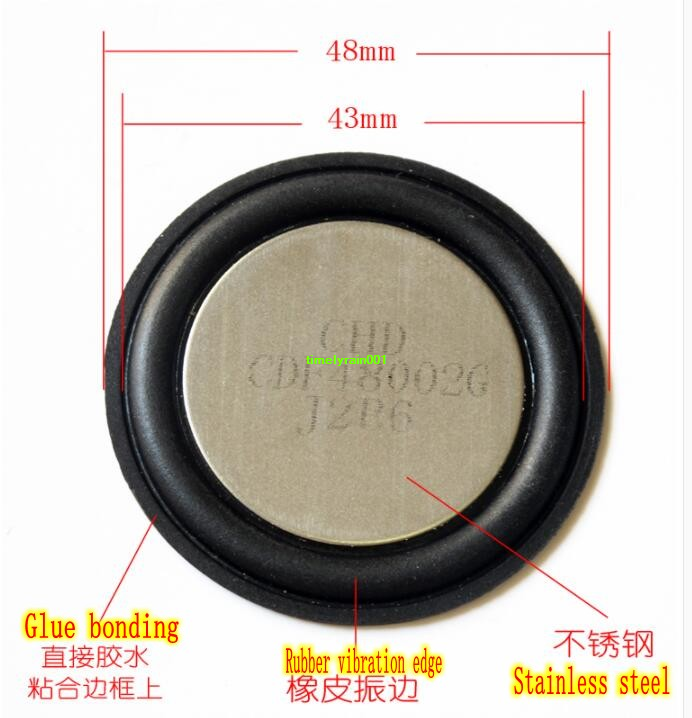 2pcs 48mm Bass vibration plate woofer radiator passive speaker Diaphragm