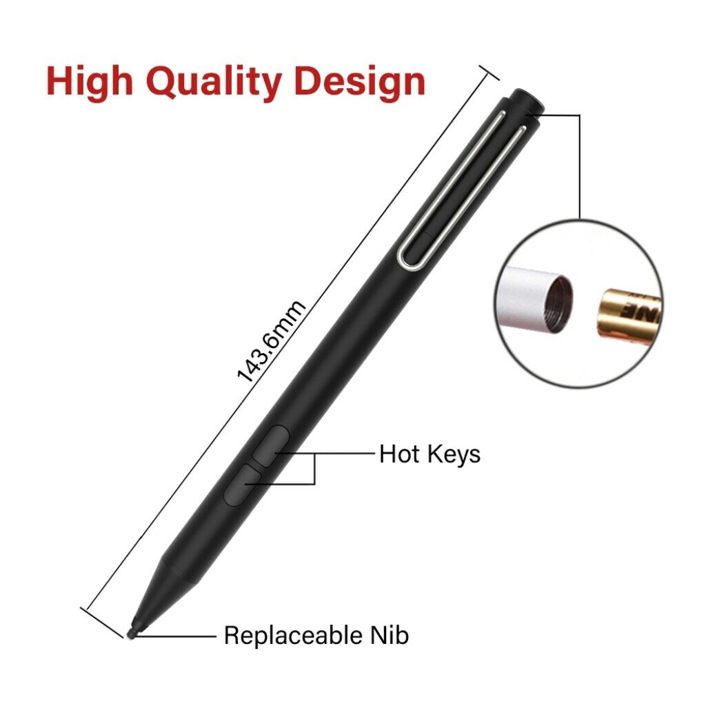 Surface Smart Stylus Pen for Surface Pro 7 6 5 4 3  Laptop 3 2 1 Go Black