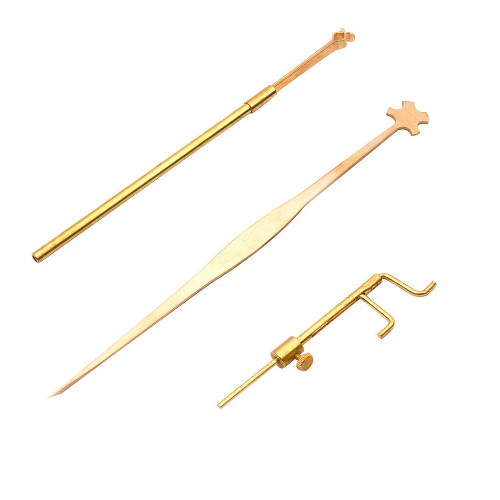 1 set violin fiddle tools brass sound post gauge & retriever clip &