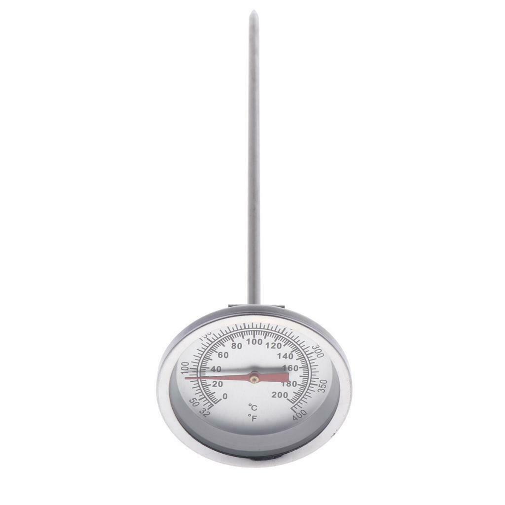 2'' Stainless Steel BBQ Smoker Grill Thermometer Temperature Gauge 0-200 Deg