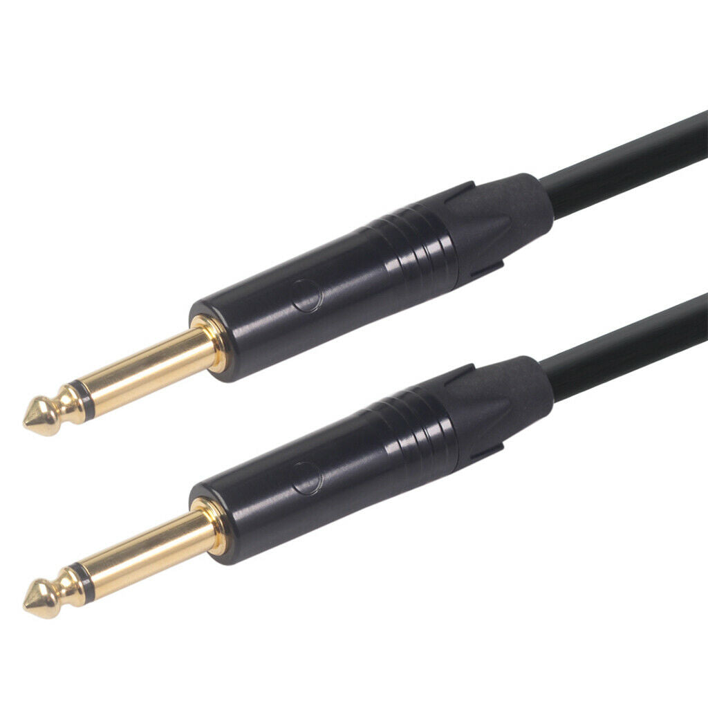 6.35mm (1/4inch) Male to Male Balanced Cable Adapter Connector Black 1.8m