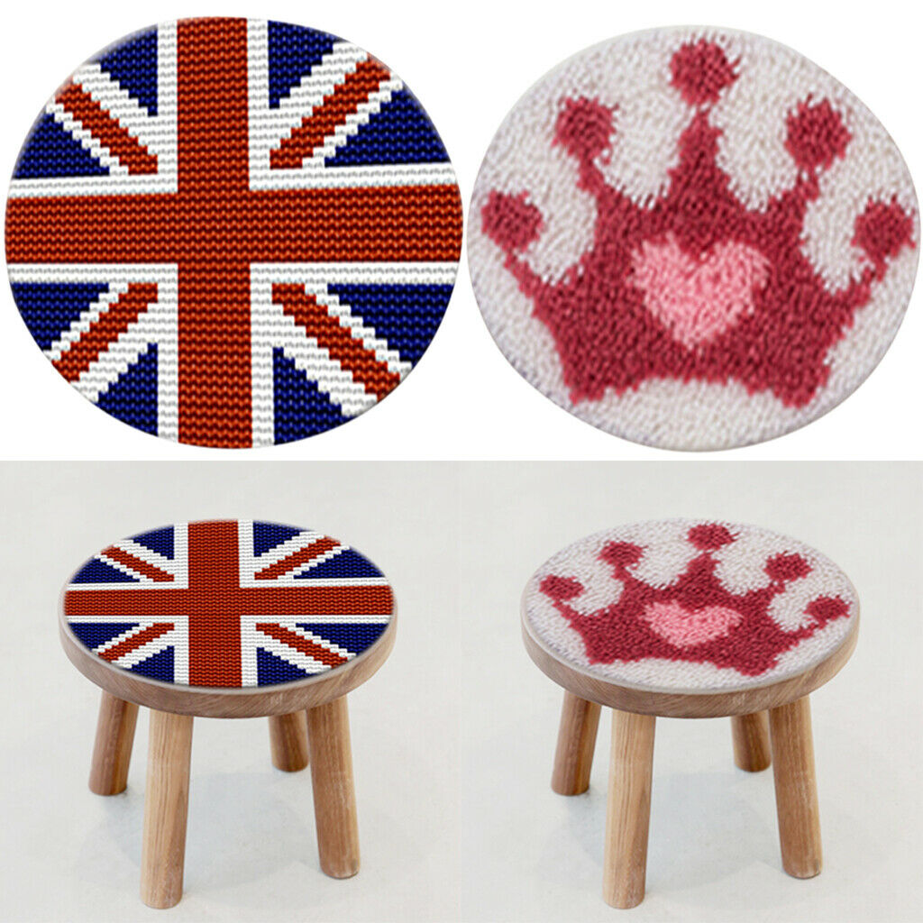 Latch Hook Kits Round Rug Making Package for Beginners Adults - Flag &