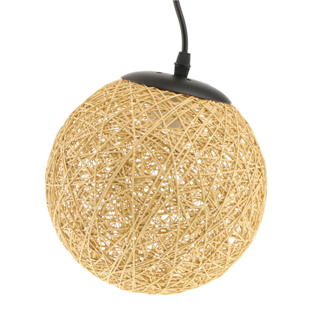 2pcs Round Rattan Shades Light Ball Shape for Bedroom Cafeteria Bar Indoor