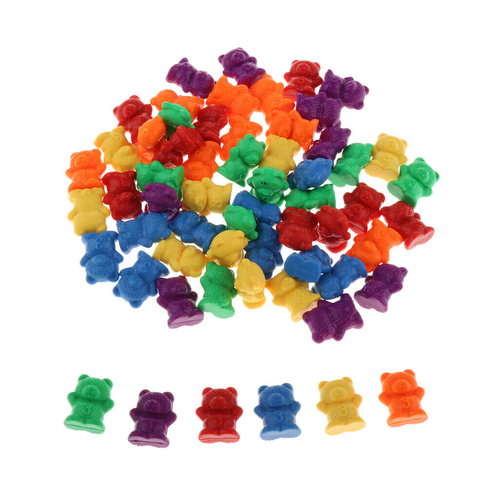 60Pack Baby Bear Counters Markers for Sorting Education Fun Activity Toys