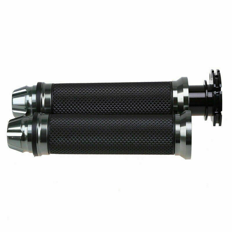 2PC 7/8in Aluminum Alloy 22mm Handlebar Grip with Throttle Tube Twist Motorcycle