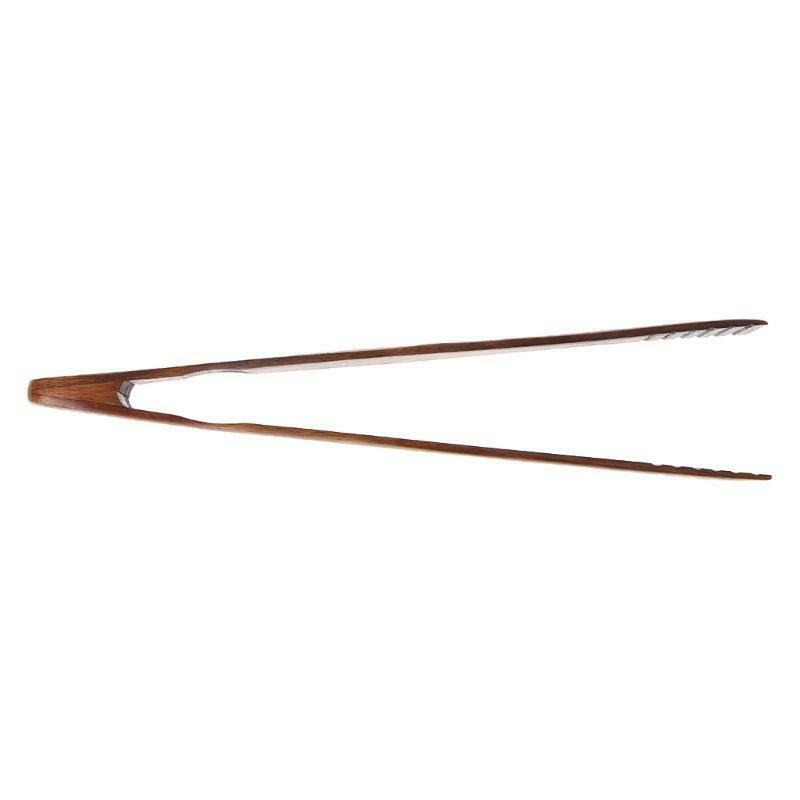 Natural Wooden Food Tongs Toast Bacon Steak Pastry Clamp Bread Clip Kitchen Tool