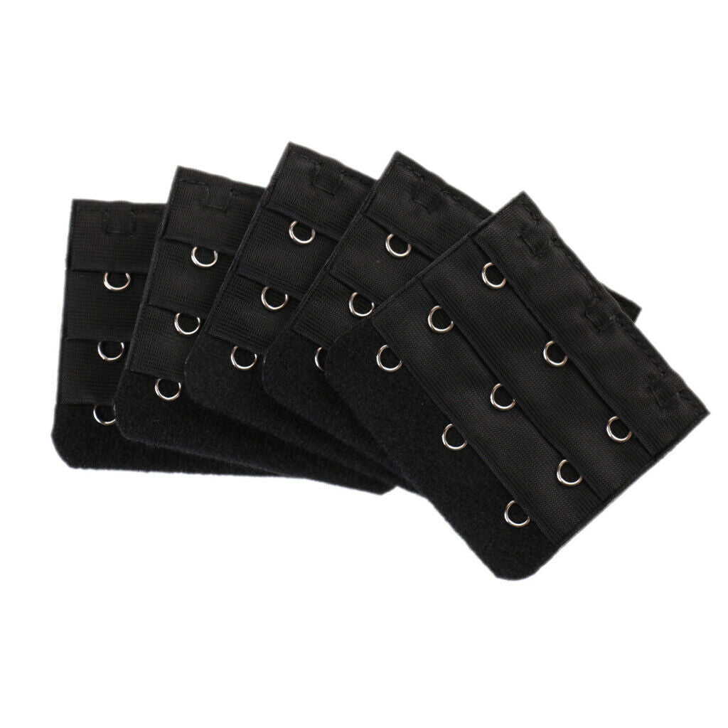 10 Pcs Elastic Bra Strap Extension Bra Extender 3 x 3 Hook White + Black