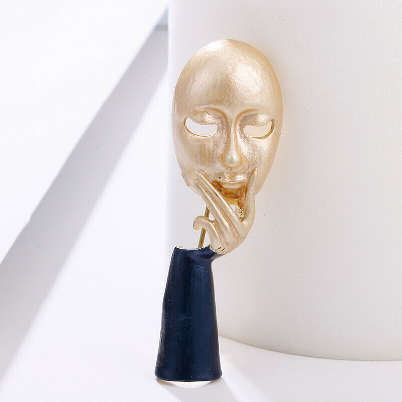 Fashion Enamel Hand Face Brooch Collar Clip Badge Pins Women Men Jewelry .l8