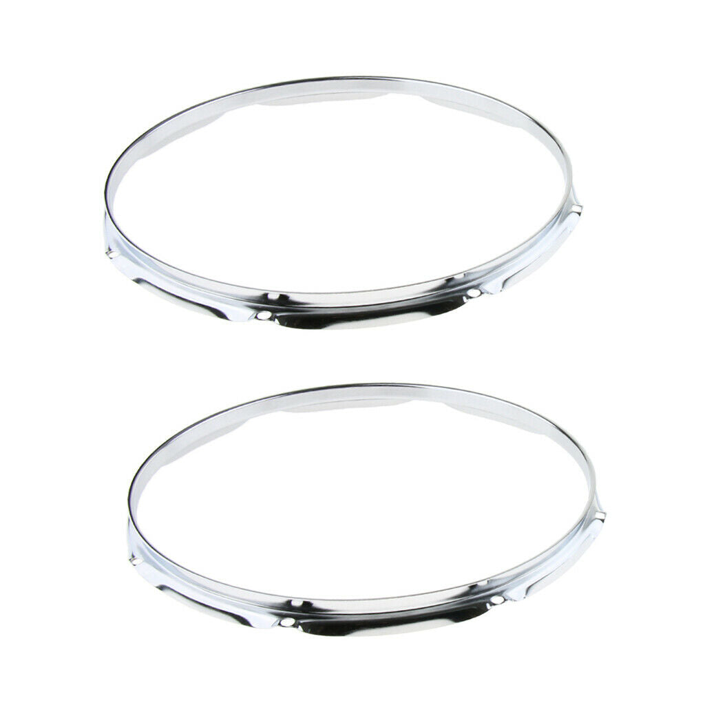 Heavy Duty 14 Inch 8 Lug Tom Drum Hoop Rim Batter Hoop 1.5Mm (Pack of 2)