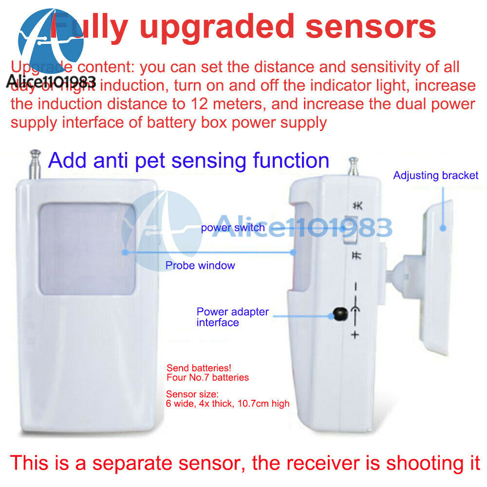 AC100-240V Wireless Human Body Infrared Sensor Receiving Transmitting Separation