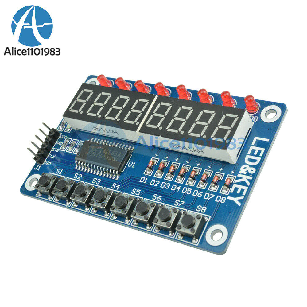 8-Bit LED Digital Tube 8 KeyS TM1638 Display module for AVR Arduino ARM DIY