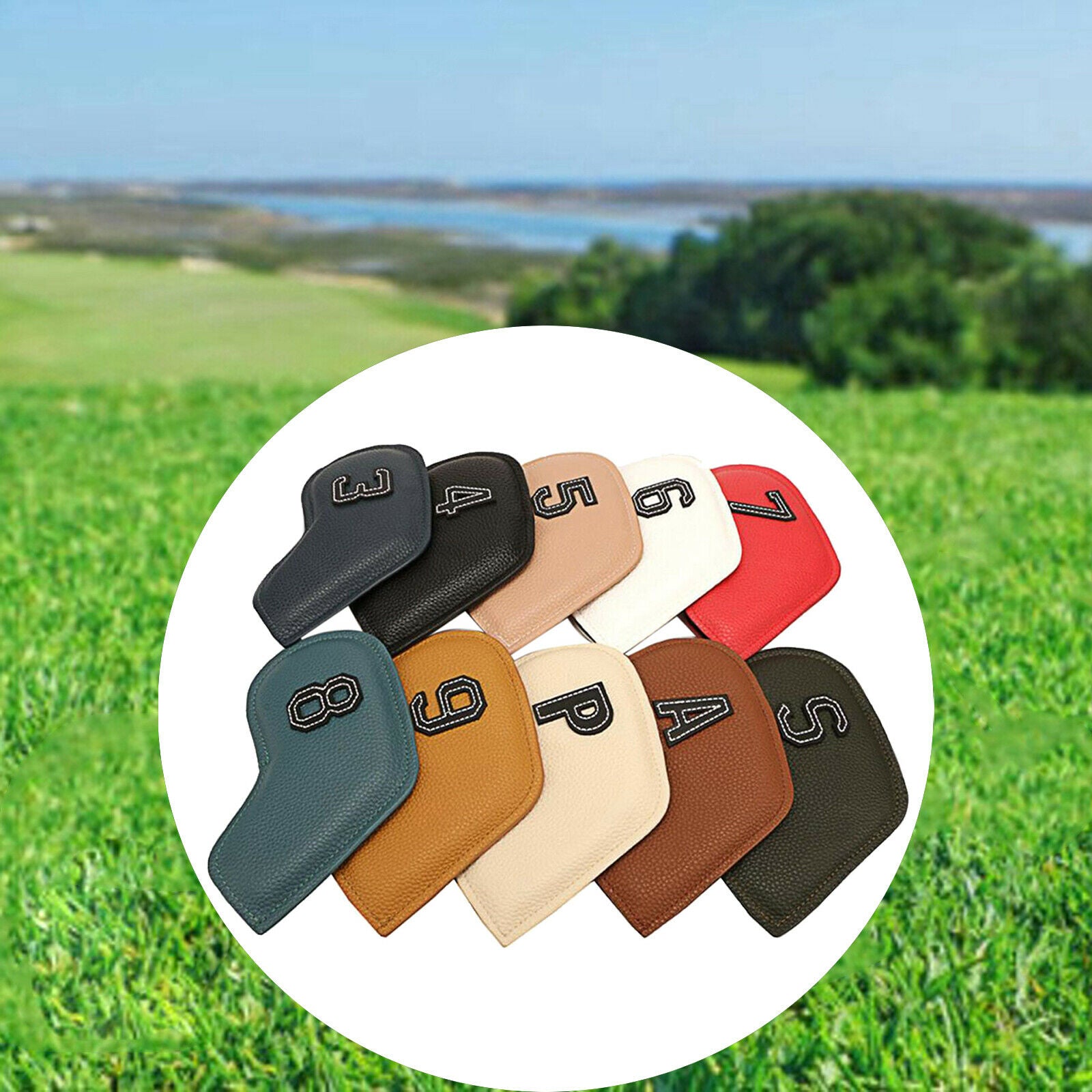 10x PU Golf Iron Headcover 4-9,P,S,A,X Club Head Cover Protector Guard Case