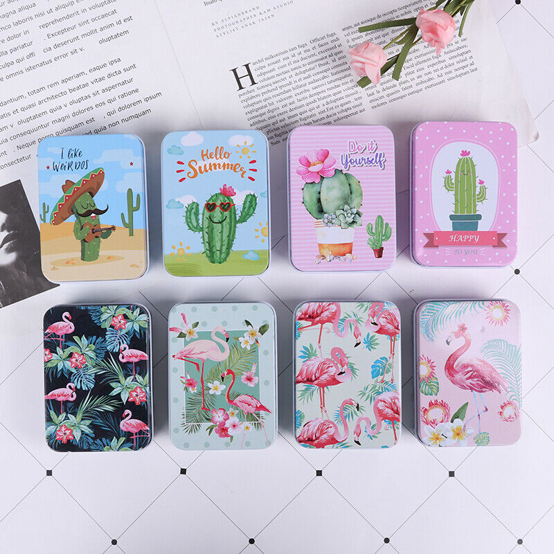 Flower Tin Trinket Coin Box Jewelry Storage Case Gifts Packing 90x65x25.l8