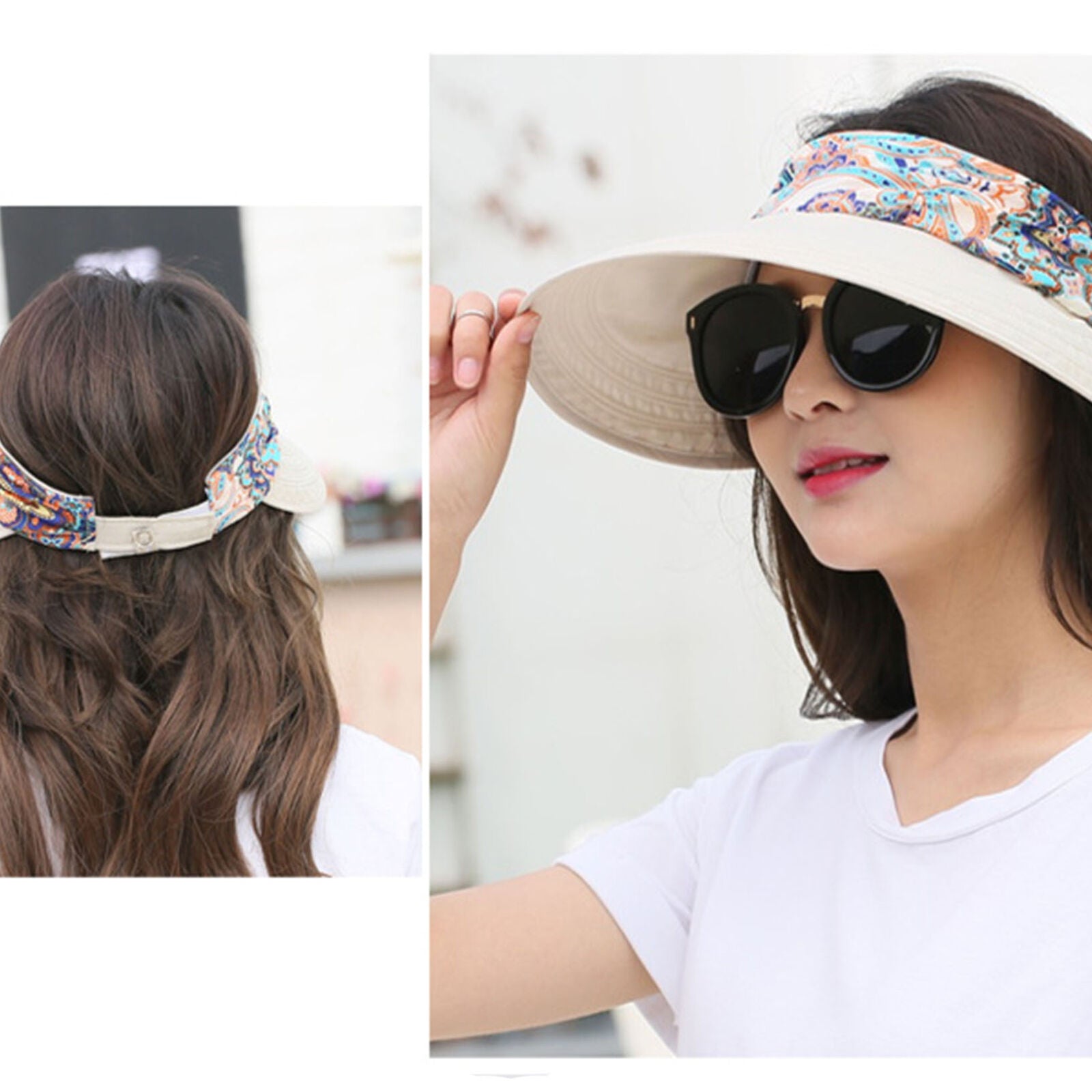 Women Foldable Anti-UV Sun Hat Face Protection Hats Wide Big Brim Summer